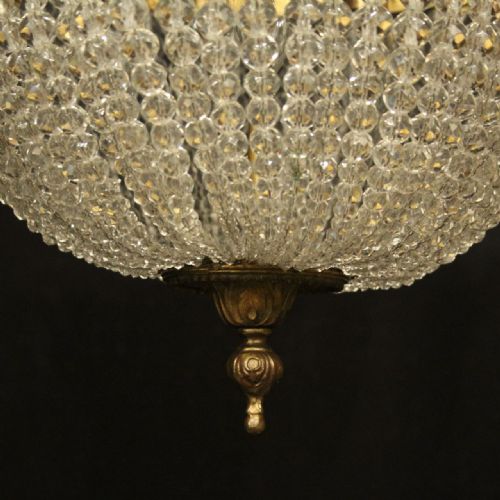 FRENCH 19TH C TRIPLE LIGHT ANTIQUE CHANDELIER - ADDITIONAL PHOTO 8