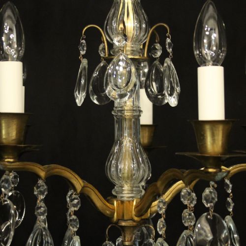 FRENCH CRYSTAL 5 LIGHT ANTIQUE CHANDELIER - ADDITIONAL PHOTO 4