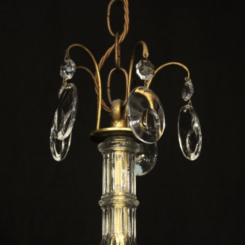 FRENCH CRYSTAL 5 LIGHT ANTIQUE CHANDELIER - ADDITIONAL PHOTO 7