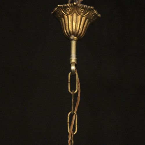 FRENCH GILDED BRASS 8 LIGHT CHANDELIER - ADDITIONAL PHOTO 9