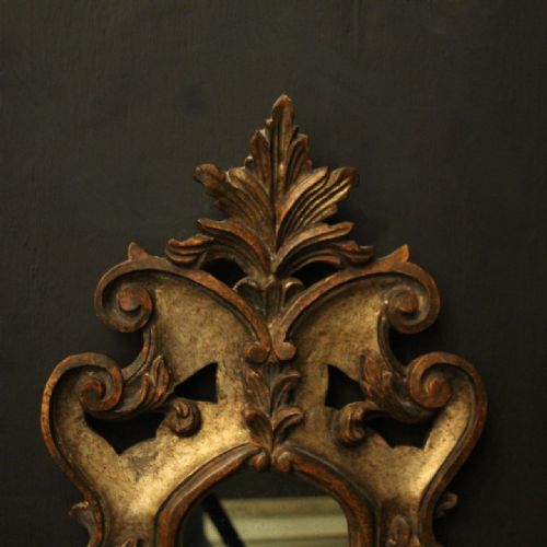 FLORENTINE PAIR OF GILTWOOD TWIN ARM ANTIQUE GIRANDOLES - ADDITIONAL PHOTO 1