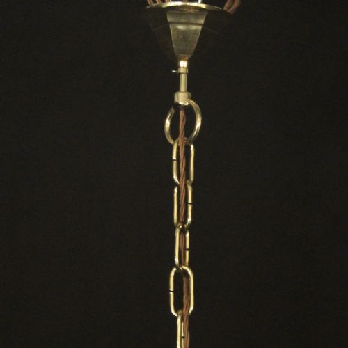 FRENCH PAIR STEEL BRASS HEXAGONAL ANTIQUE LANTERNS - ADDITIONAL PHOTO 9