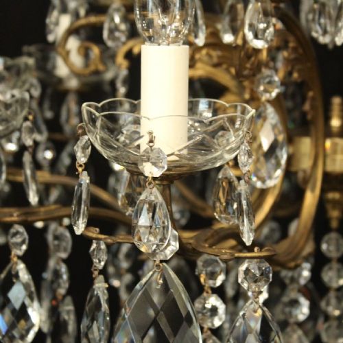 ITALIAN GILDED CRYSTAL 16 LIGHT BIRDCAGE ANTIQUE CHANDELIER - ADDITIONAL PHOTO 1