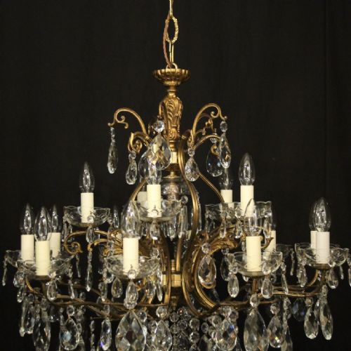 ITALIAN GILDED CRYSTAL 16 LIGHT BIRDCAGE ANTIQUE CHANDELIER - ADDITIONAL PHOTO 6