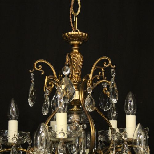 ITALIAN GILDED CRYSTAL 16 LIGHT BIRDCAGE ANTIQUE CHANDELIER - ADDITIONAL PHOTO 7