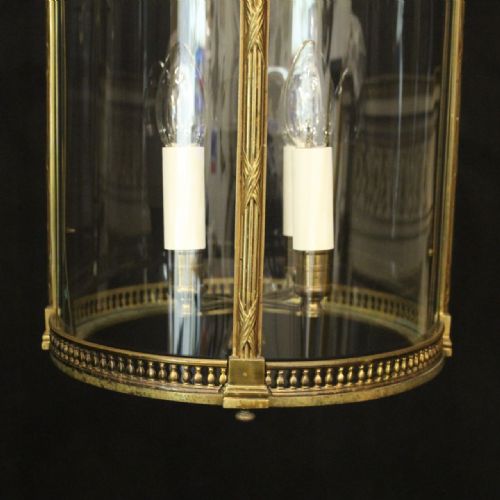 ENGLISH GILDED BRONZE 4 LIGHT CONVEX ANTIQUE LANTERN - ADDITIONAL PHOTO 1