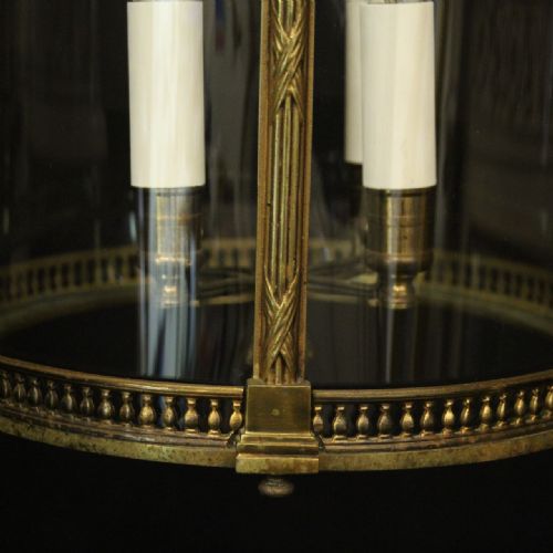ENGLISH GILDED BRONZE 4 LIGHT CONVEX ANTIQUE LANTERN - ADDITIONAL PHOTO 4