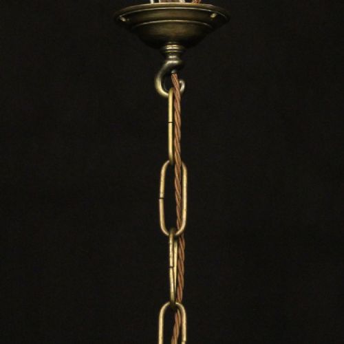ENGLISH GILDED BRONZE 4 LIGHT CONVEX ANTIQUE LANTERN - ADDITIONAL PHOTO 9