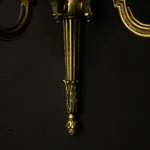 FRENCH EMPIRE GILDED TWIN ARM ANTIQUE WALL LIGHTS - ADDITIONAL PHOTO 8