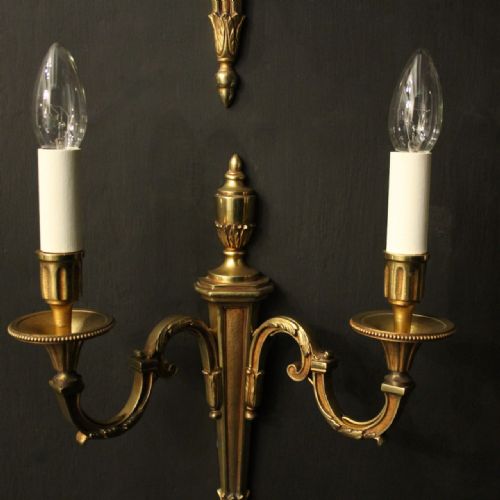 FRENCH SET OF 4 GILDED ANTIQUE WALL LIGHTS - ADDITIONAL PHOTO 2
