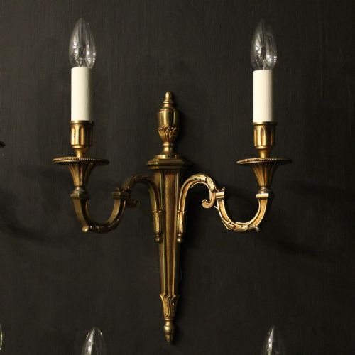 FRENCH SET OF 4 GILDED ANTIQUE WALL LIGHTS - ADDITIONAL PHOTO 3