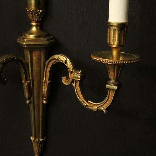 FRENCH SET OF 4 GILDED ANTIQUE WALL LIGHTS - ADDITIONAL PHOTO 4