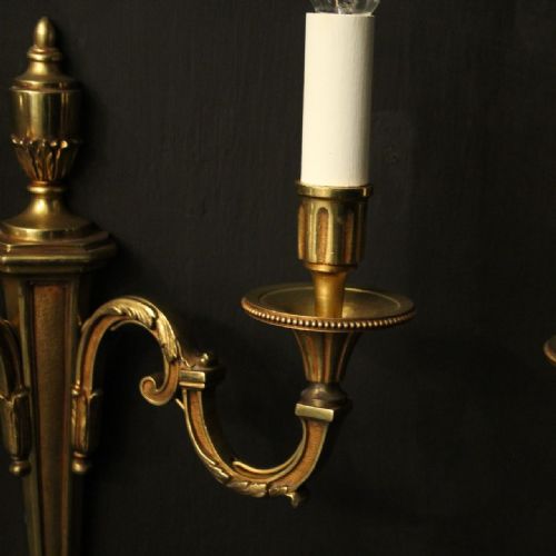 FRENCH SET OF 4 GILDED ANTIQUE WALL LIGHTS - ADDITIONAL PHOTO 5