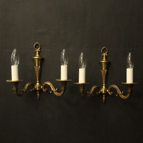 french pair of gilded antique wall lights - CATEGORY: ANTIQUE LIGHTING - DATED 1930