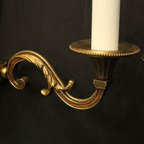 FRENCH PAIR OF GILDED ANTIQUE WALL LIGHTS - ADDITIONAL PHOTO 4