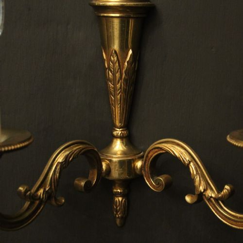 FRENCH PAIR OF GILDED ANTIQUE WALL LIGHTS - ADDITIONAL PHOTO 5