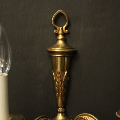 FRENCH PAIR OF GILDED ANTIQUE WALL LIGHTS - ADDITIONAL PHOTO 6