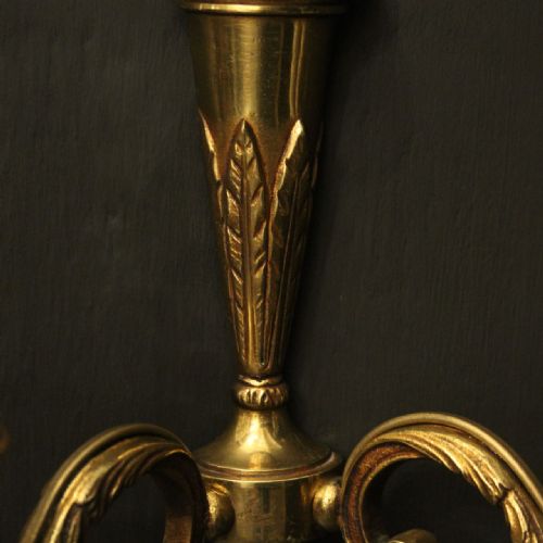 FRENCH PAIR OF GILDED ANTIQUE WALL LIGHTS - ADDITIONAL PHOTO 8