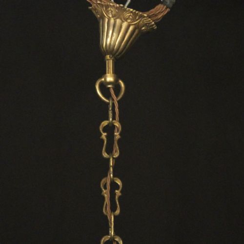 ITALIAN 12 LIGHT GILDED BRONZE CRYSTAL ANTIQUE CHANDELIER - ADDITIONAL PHOTO 9