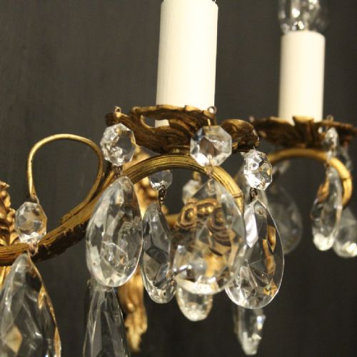 FRENCH PAIR OF GILDED SINGLE ARM ANTIQUE WALL LIGHTS - ADDITIONAL PHOTO 6