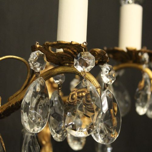 FRENCH PAIR OF GILDED SINGLE ARM ANTIQUE WALL LIGHTS - ADDITIONAL PHOTO 7