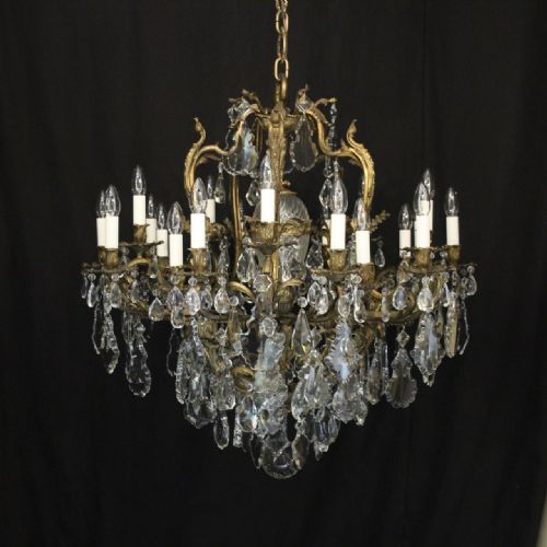 french ornate gilded bronze 20 light antique chandelier - CATEGORY: ANTIQUE LIGHTING - DATED 19TH CENTURY