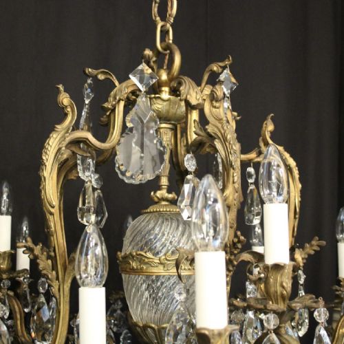 FRENCH ORNATE GILDED BRONZE 20 LIGHT ANTIQUE CHANDELIER - ADDITIONAL PHOTO 6