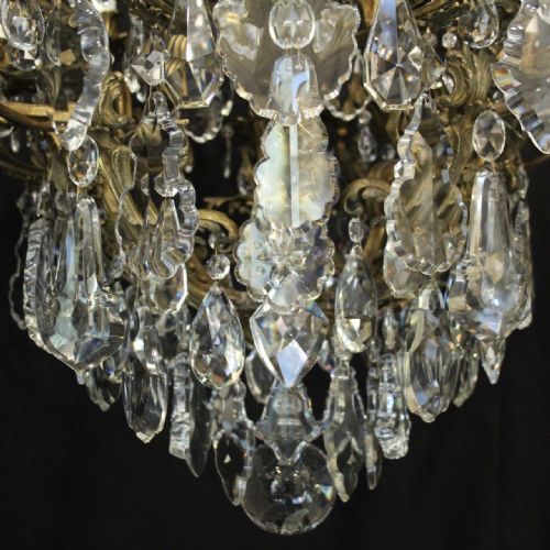 FRENCH ORNATE GILDED BRONZE 20 LIGHT ANTIQUE CHANDELIER - ADDITIONAL PHOTO 8