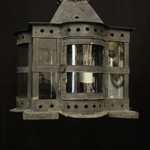 ENGLISH PAIR OF ARTS CRAFTS 4 LIGHT LANTERNS - ADDITIONAL PHOTO 2