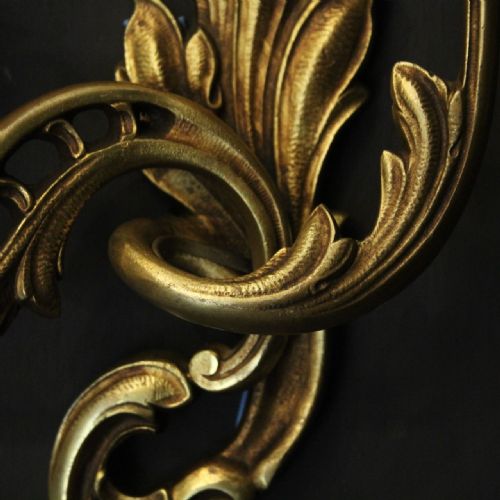 FRENCH PAIR OF GILDED BRONZE ANTIQUE WALL LIGHTS - ADDITIONAL PHOTO 7