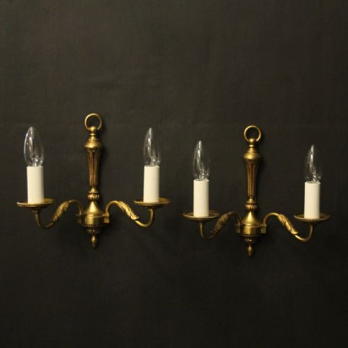french pair of gilded antique wall lights - CATEGORY: ANTIQUE LIGHTING - DATED 1930
