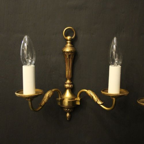 FRENCH PAIR OF GILDED ANTIQUE WALL LIGHTS - ADDITIONAL PHOTO 1