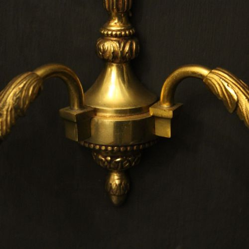 FRENCH PAIR OF GILDED ANTIQUE WALL LIGHTS - ADDITIONAL PHOTO 4