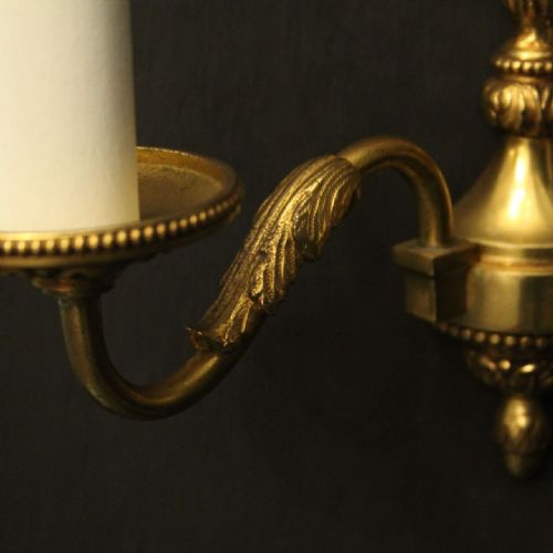 FRENCH PAIR OF GILDED ANTIQUE WALL LIGHTS - ADDITIONAL PHOTO 5
