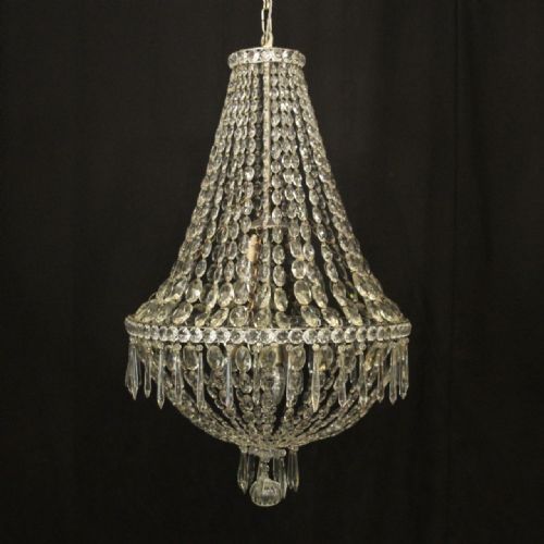 french tent waterfall antique chandelier - CATEGORY: ANTIQUE LIGHTING - DATED 1930