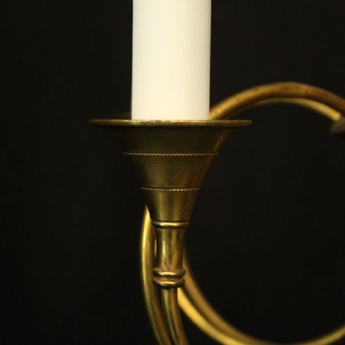 FRENCH GILDED BRONZE EMPIRE 5 LIGHT ANTIQUE CHANDELIER - ADDITIONAL PHOTO 5