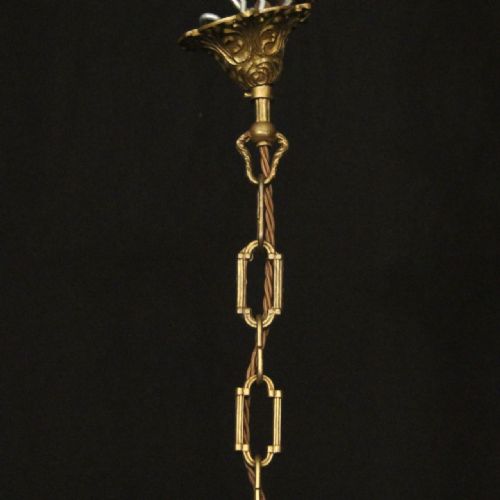FRENCH GILDED BRONZE CRYSTAL 8 LIGHT ANTIQUE CHANDELIER - ADDITIONAL PHOTO 9