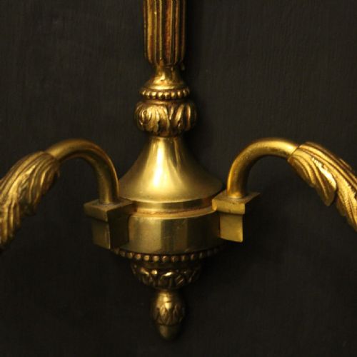 FRENCH PAIR OF GILDED ANTIQUE WALL LIGHTS - ADDITIONAL PHOTO 8
