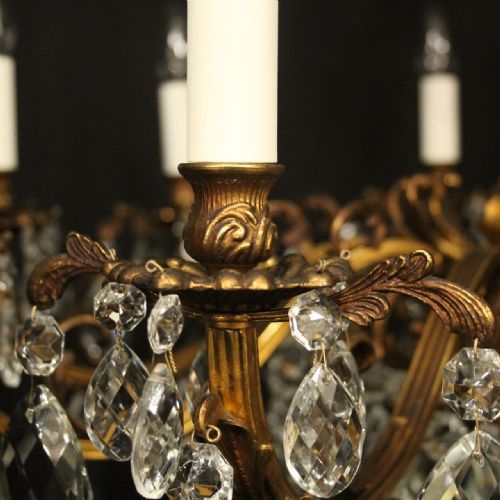 FRENCH GILDED BRONZE 10 LIGHT ANTIQUE CHANDELIER - ADDITIONAL PHOTO 3