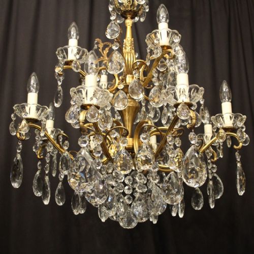 ITALIAN 12 LIGHT GILDED BRONZE DOUBLE TIERED CHANDELIER - ADDITIONAL PHOTO 3