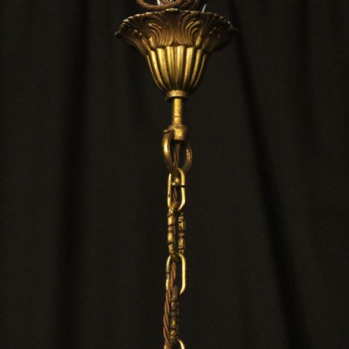ITALIAN 12 LIGHT GILDED BRONZE DOUBLE TIERED CHANDELIER - ADDITIONAL PHOTO 9