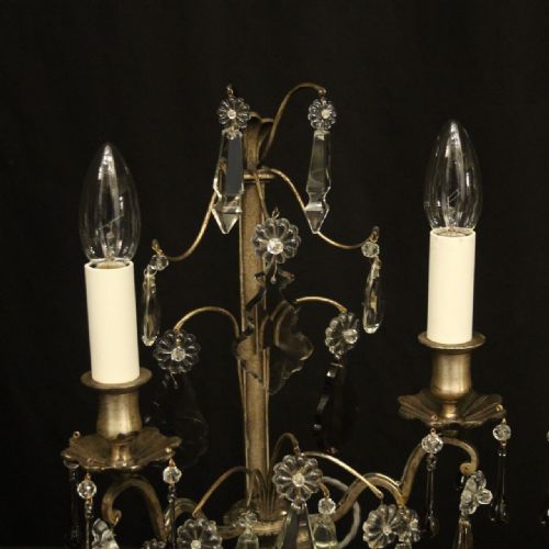 FRENCH PAIR OF SILVERED TWIN LIGHT ANTIQUE CANDELABRA - ADDITIONAL PHOTO 8