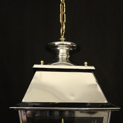FRENCH PAIR OF STEEL BRASS TWIN LIGHT LANTERNS - ADDITIONAL PHOTO 6