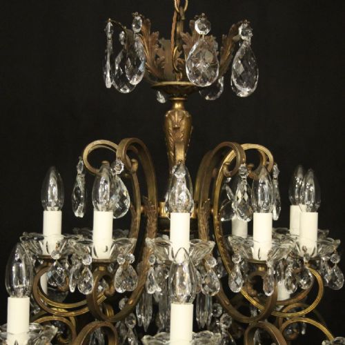 ITALIAN LARGE GILDED BRONZE 21 LIGHT ANTIQUE CHANDELIER - ADDITIONAL PHOTO 2