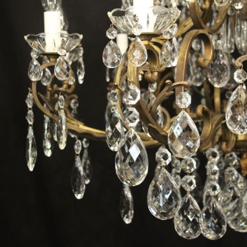 ITALIAN LARGE GILDED BRONZE 21 LIGHT ANTIQUE CHANDELIER - ADDITIONAL PHOTO 7