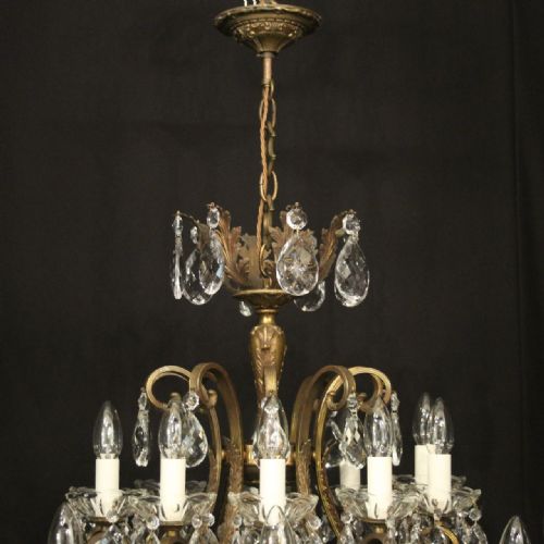 ITALIAN LARGE GILDED BRONZE 21 LIGHT ANTIQUE CHANDELIER - ADDITIONAL PHOTO 8