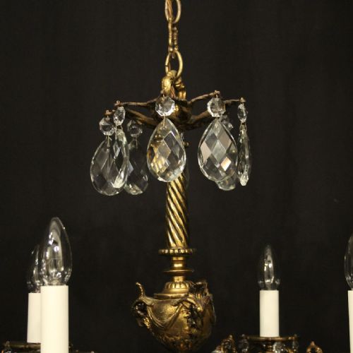 FRENCH 12 LIGHT GILDED BRONZE CRYSTAL ANTIQUE CHANDELIER - ADDITIONAL PHOTO 7