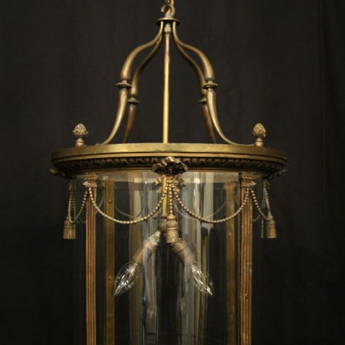 ENGLISH LATE 19TH CENTURY GILDED BRONZE ANTIQUE HALL LANTERN - ADDITIONAL PHOTO 2