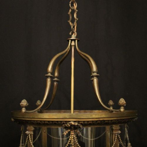 ENGLISH LATE 19TH CENTURY GILDED BRONZE ANTIQUE HALL LANTERN - ADDITIONAL PHOTO 3