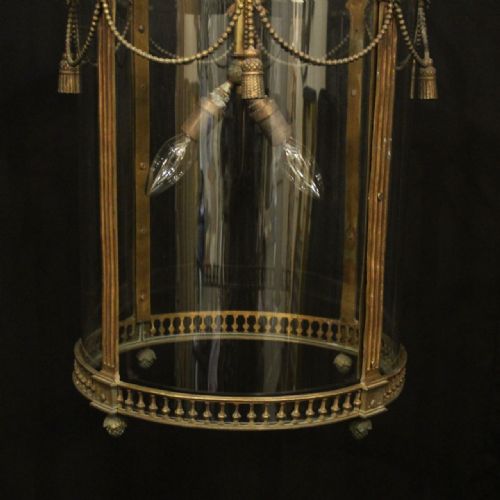 ENGLISH LATE 19TH CENTURY GILDED BRONZE ANTIQUE HALL LANTERN - ADDITIONAL PHOTO 4